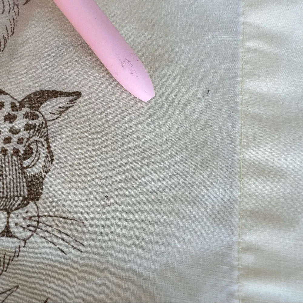 Vintage 1970s Safari Jungle Animals Sheet Set Carlin Comfort Yellow USA Twin XL